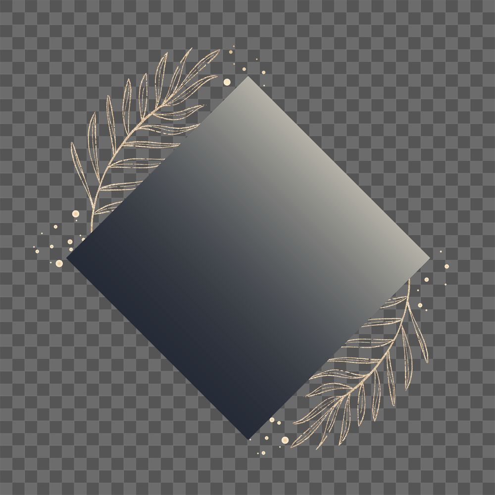 Leafy geometric badge png , transparent background