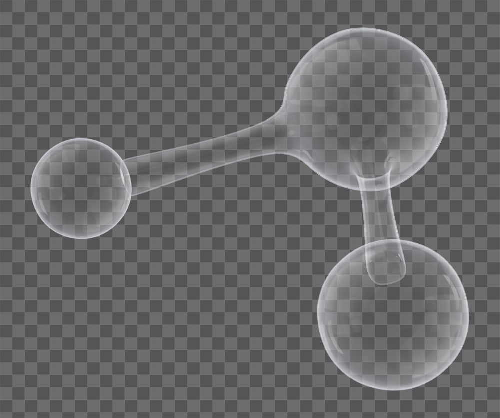 Science icon png 3D molecule, transparent background