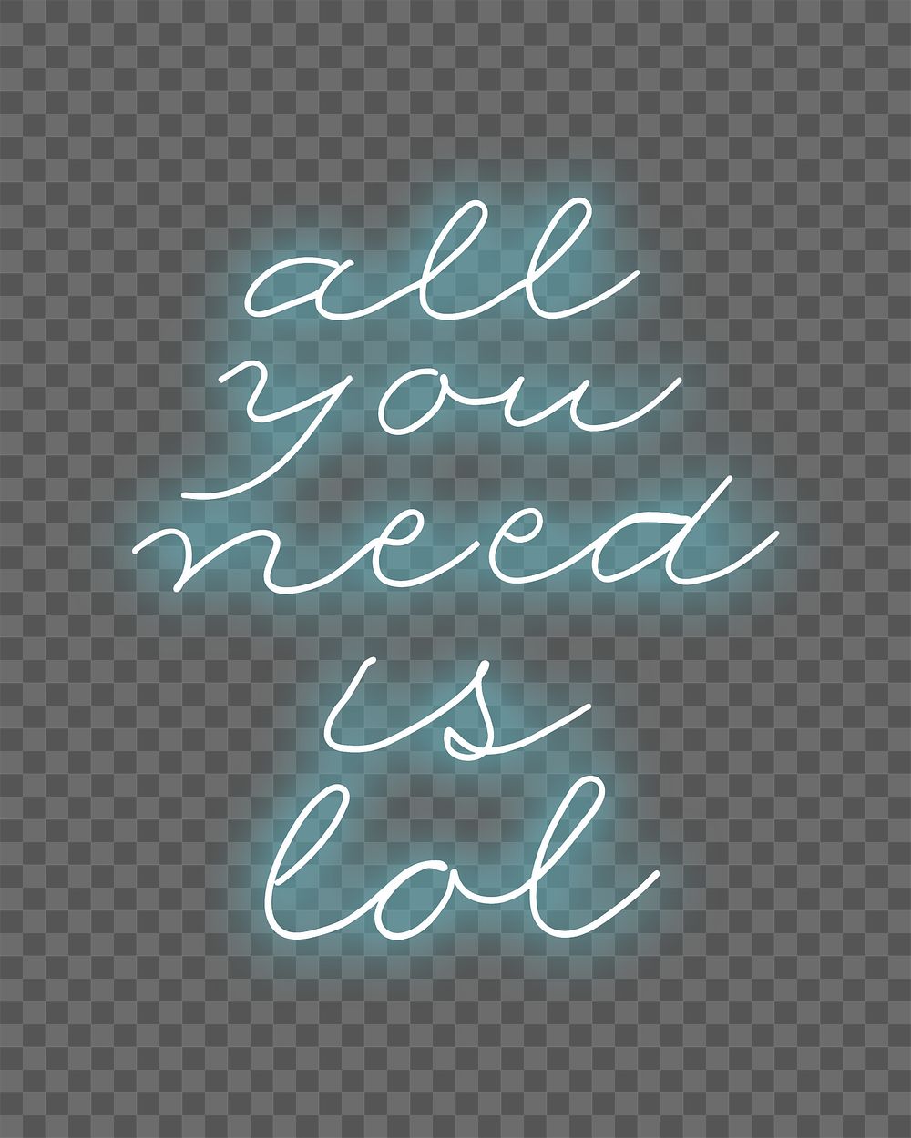 Png inspirational quote neon sign, transparent background