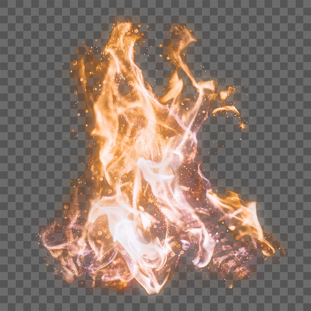 PNG Bonfire flames, collage element, transparent background