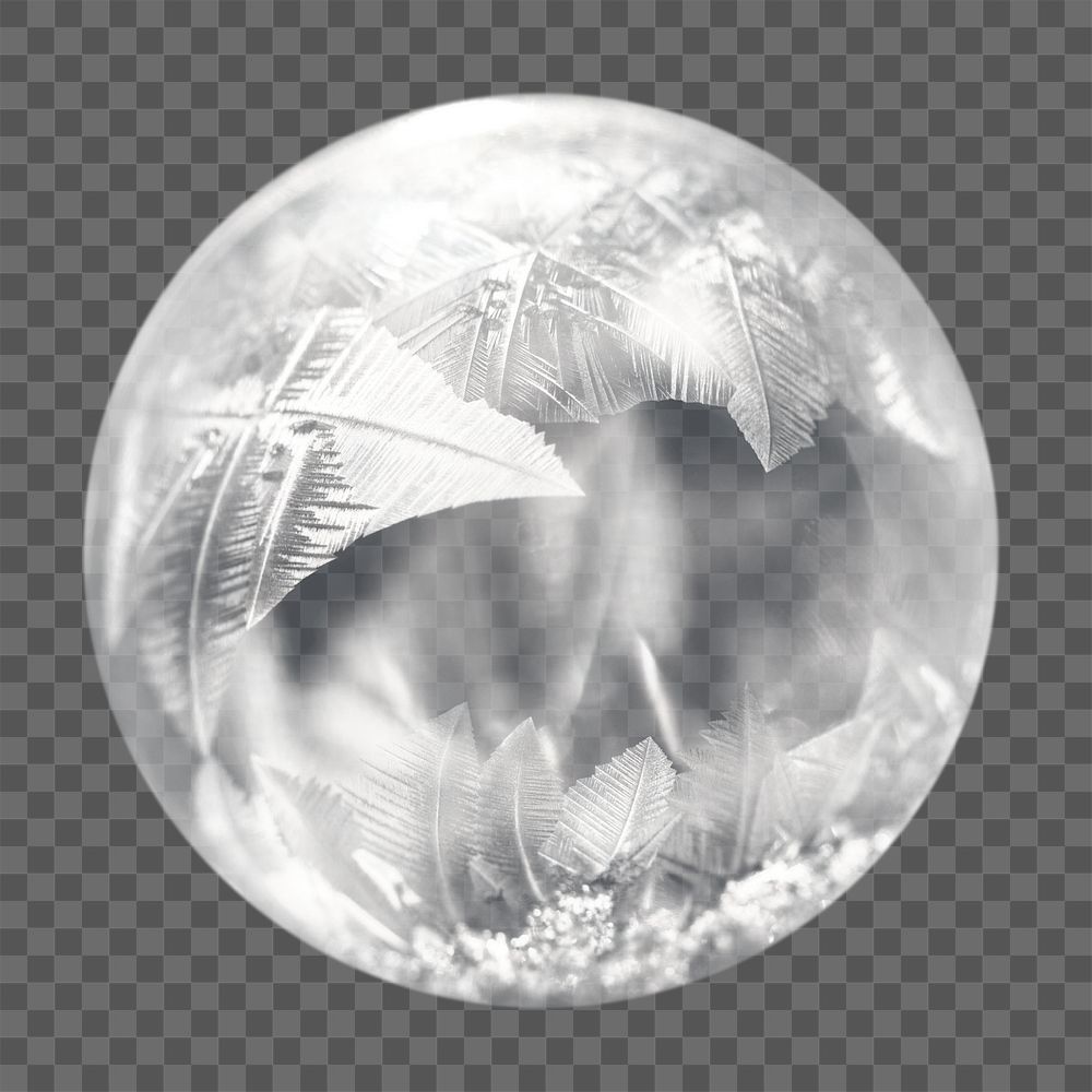 Png frozen bubble, isolated object, transparent background
