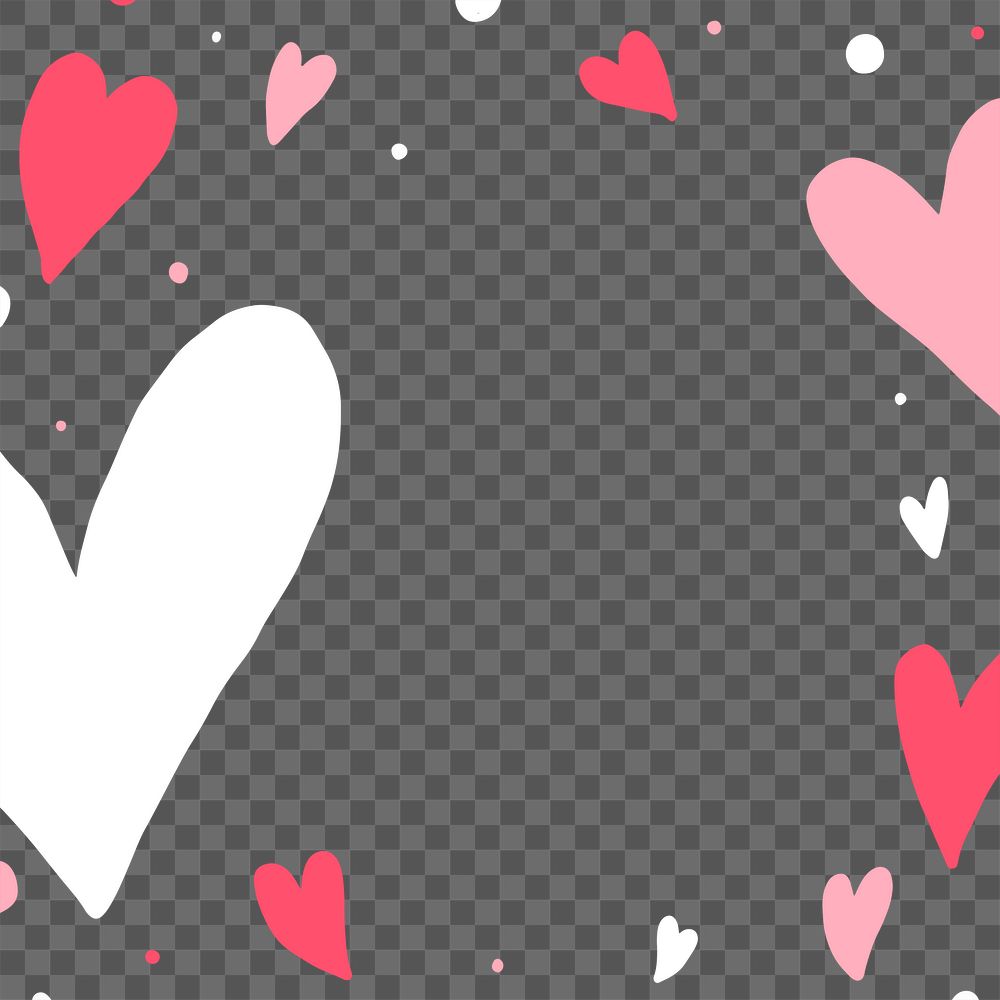 Valentine’s day png border, transparent background