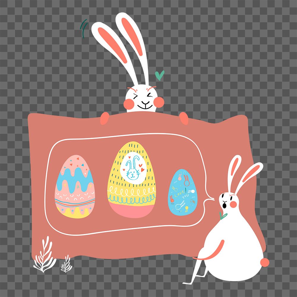 Png happy easter doodle element, transparent background