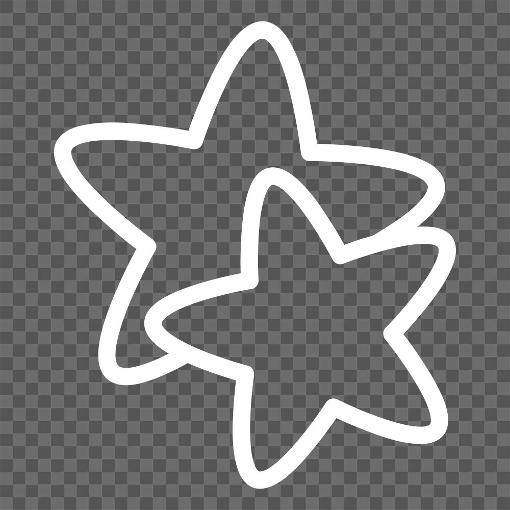 PNG Stars doodle illustration sticker, transparent background