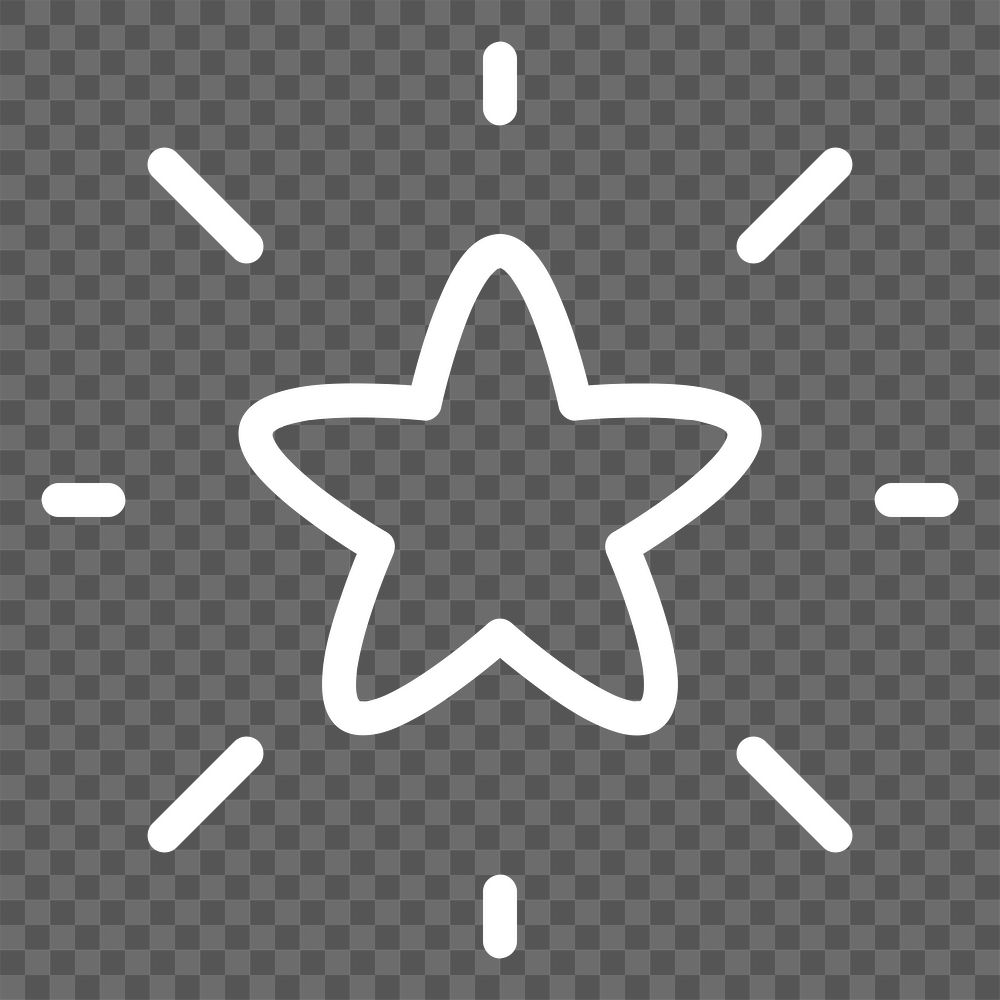PNG Shining star doodle illustration sticker, transparent background