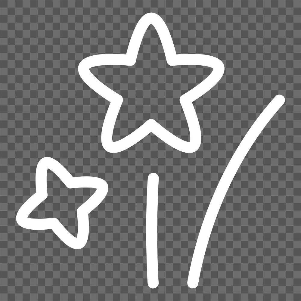 PNG Shooting star doodle illustration sticker, transparent background