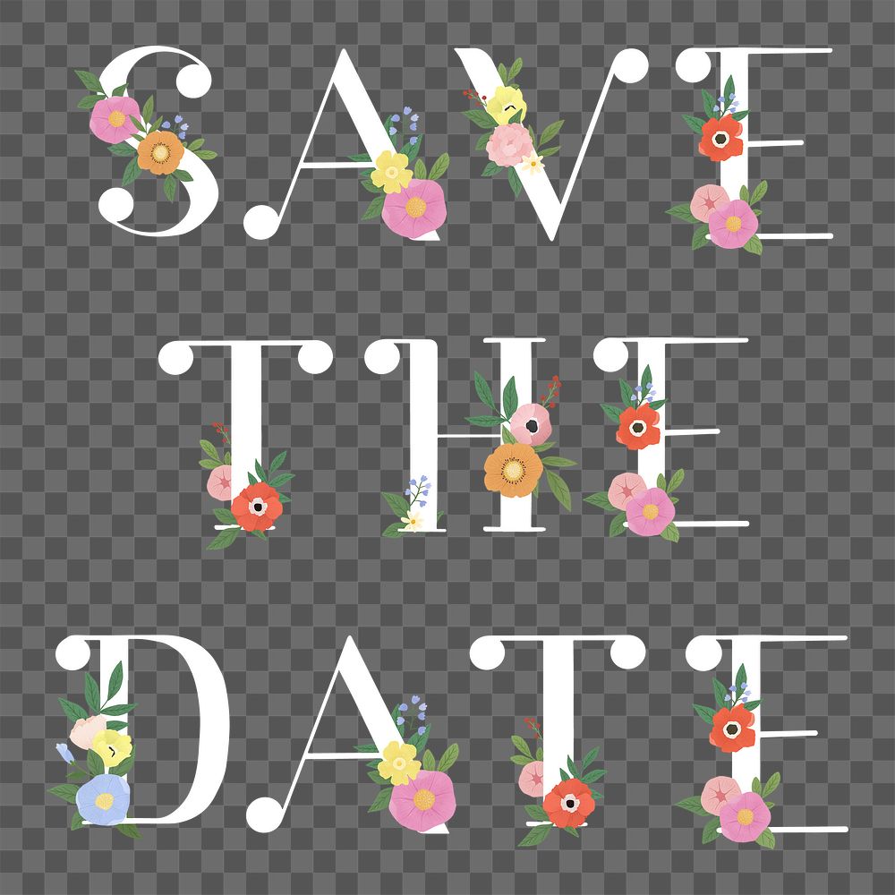 Save the date png, transparent background