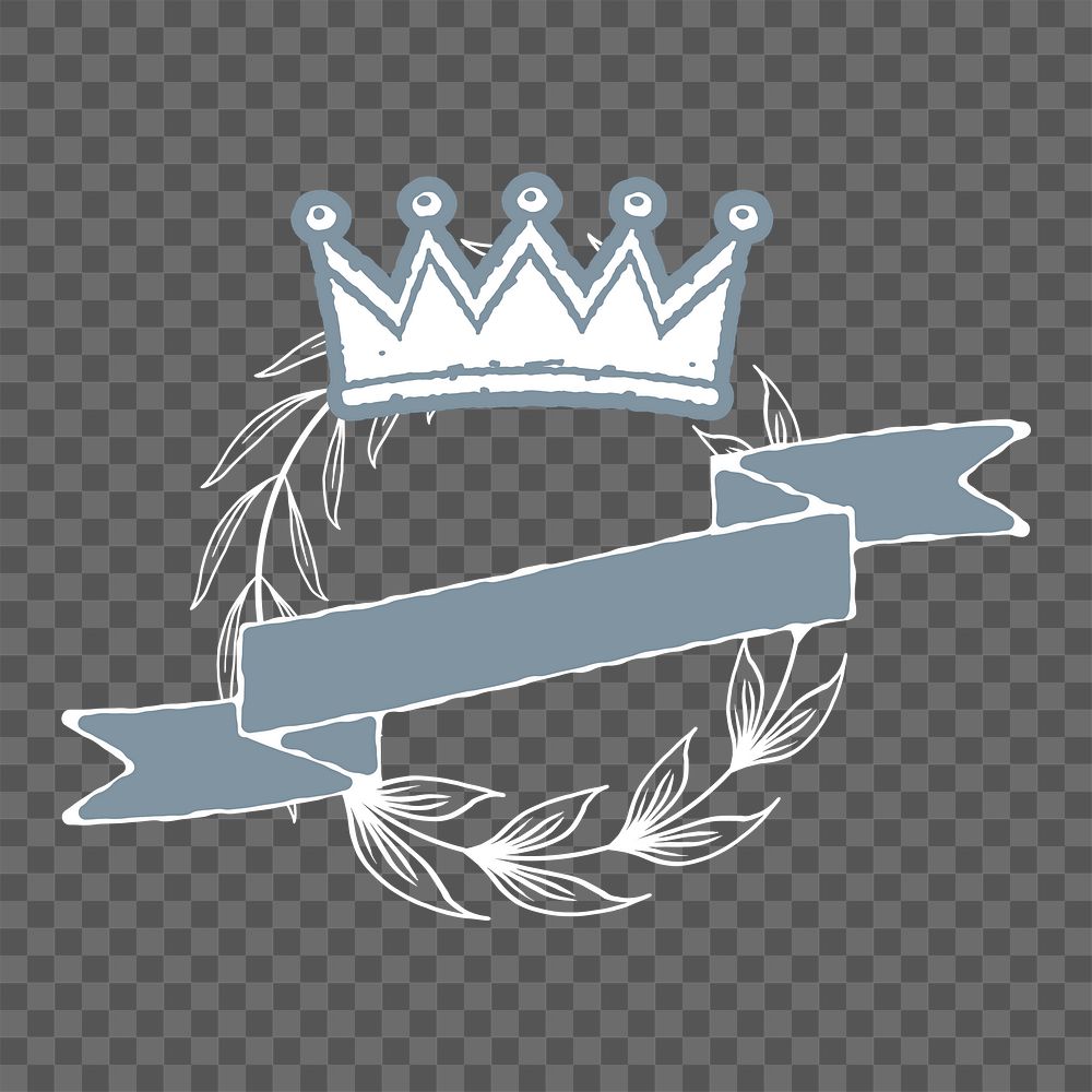 Crown wreath emblem png, transparent background