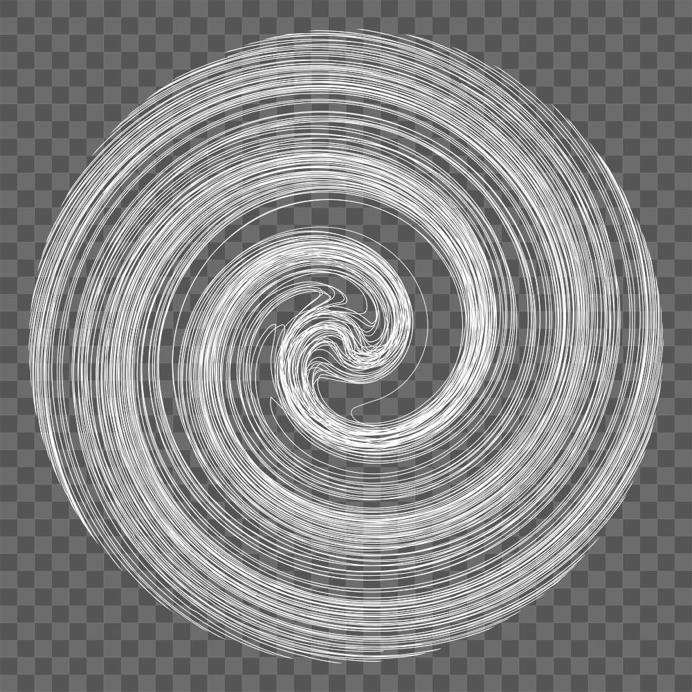 Png white spiral overlay, transparent background