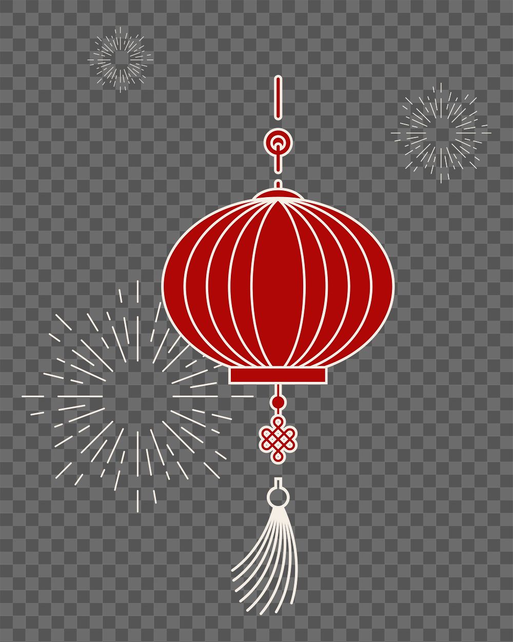 Png red Chinese lantern element, transparent background