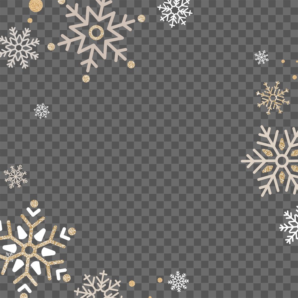 Winter snowflakes png border, transparent background