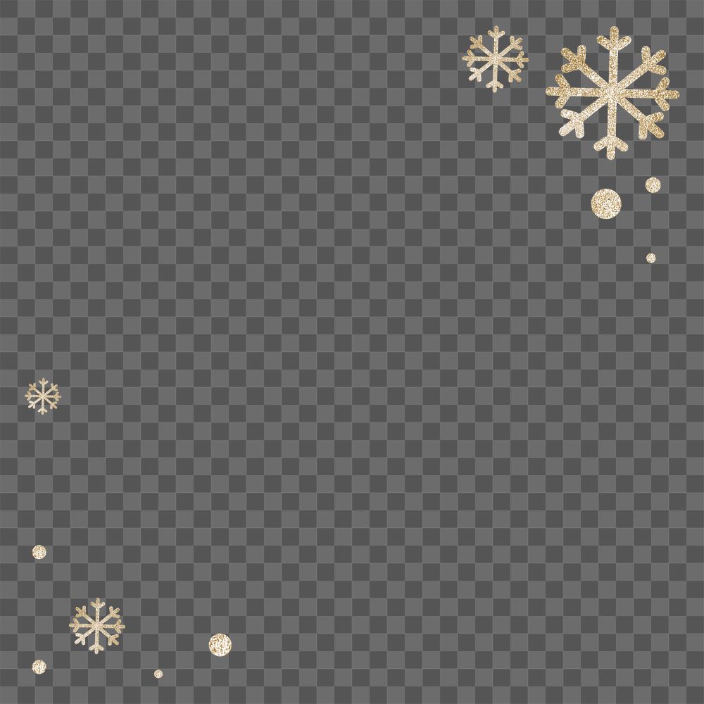 Glittery winter png border, transparent background