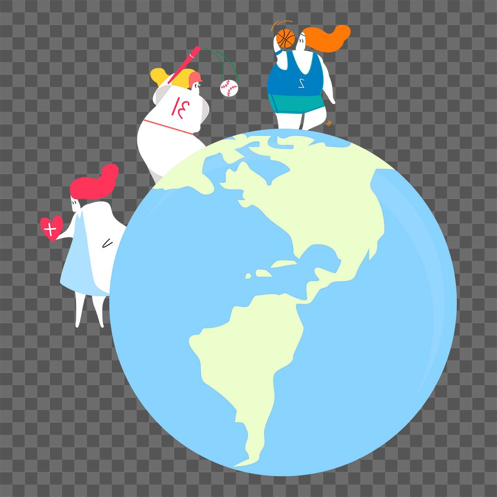 Png worldwide famous careers doodle element, transparent background