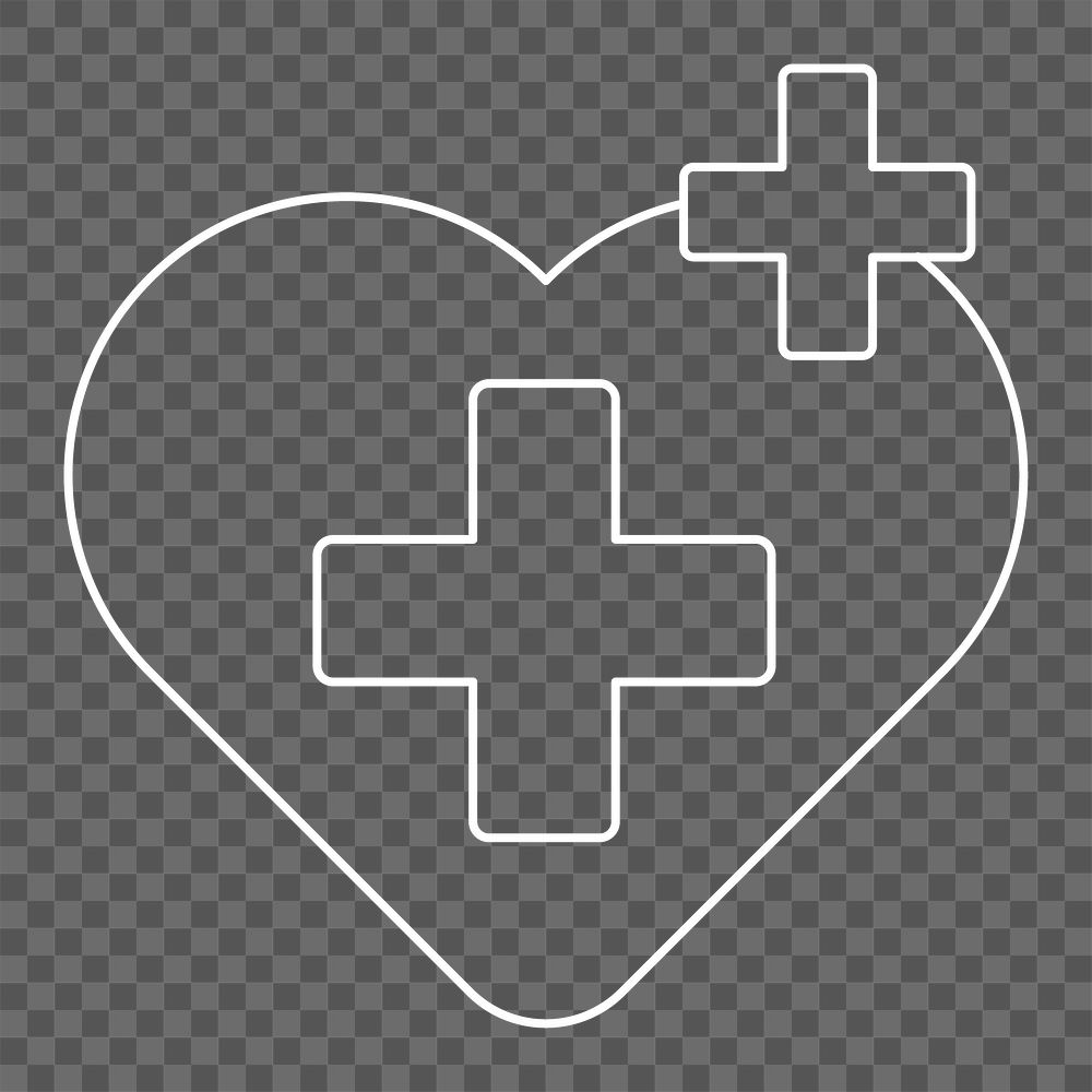 Healthcare icon png line illustration, transparent background