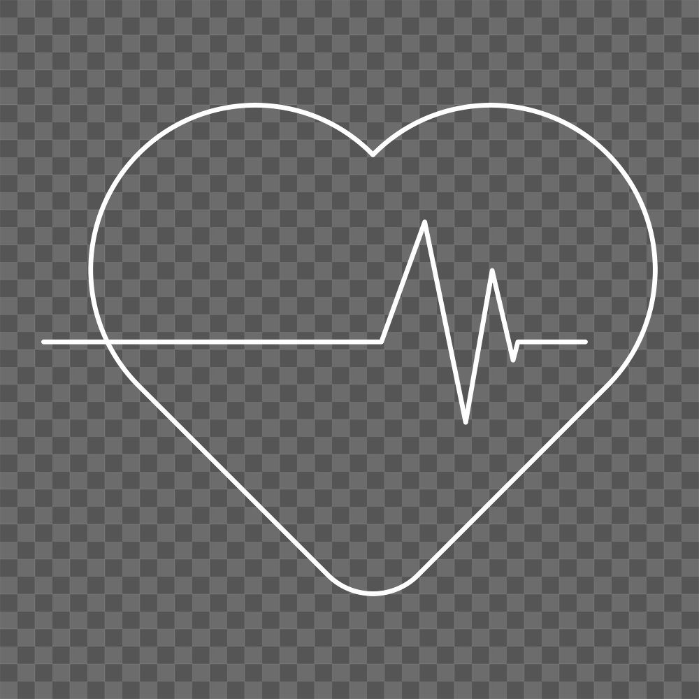 Heart rate png line icon, transparent background