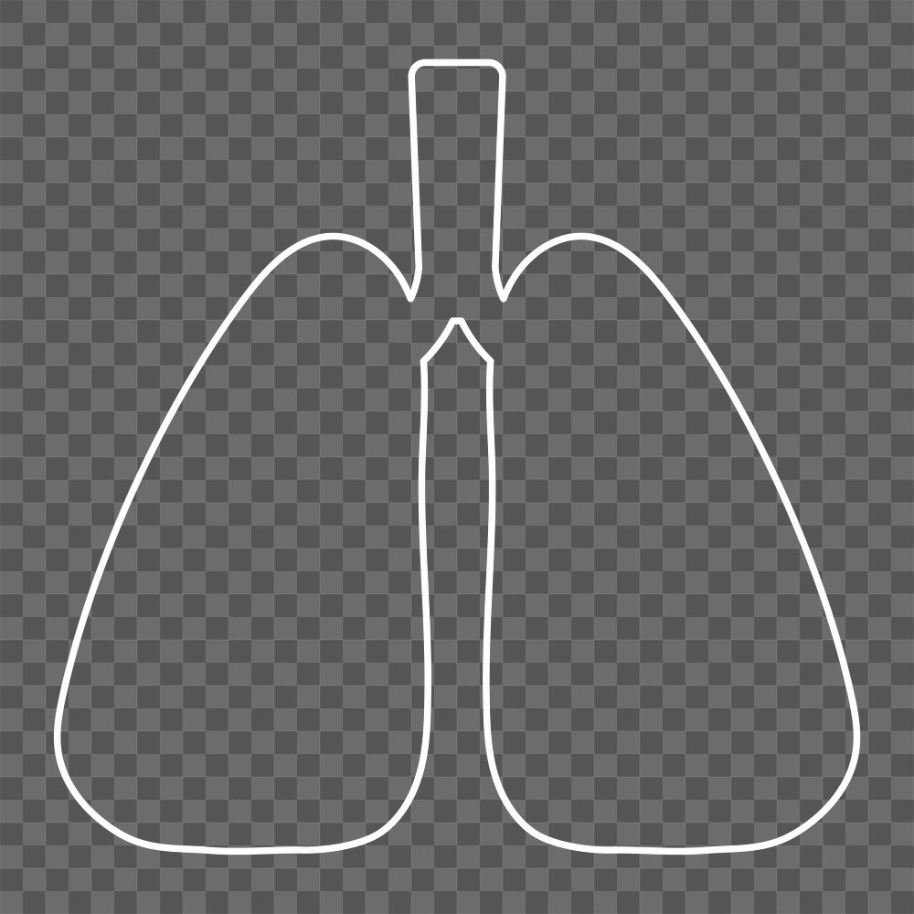 Lung icon png line illustration, transparent background