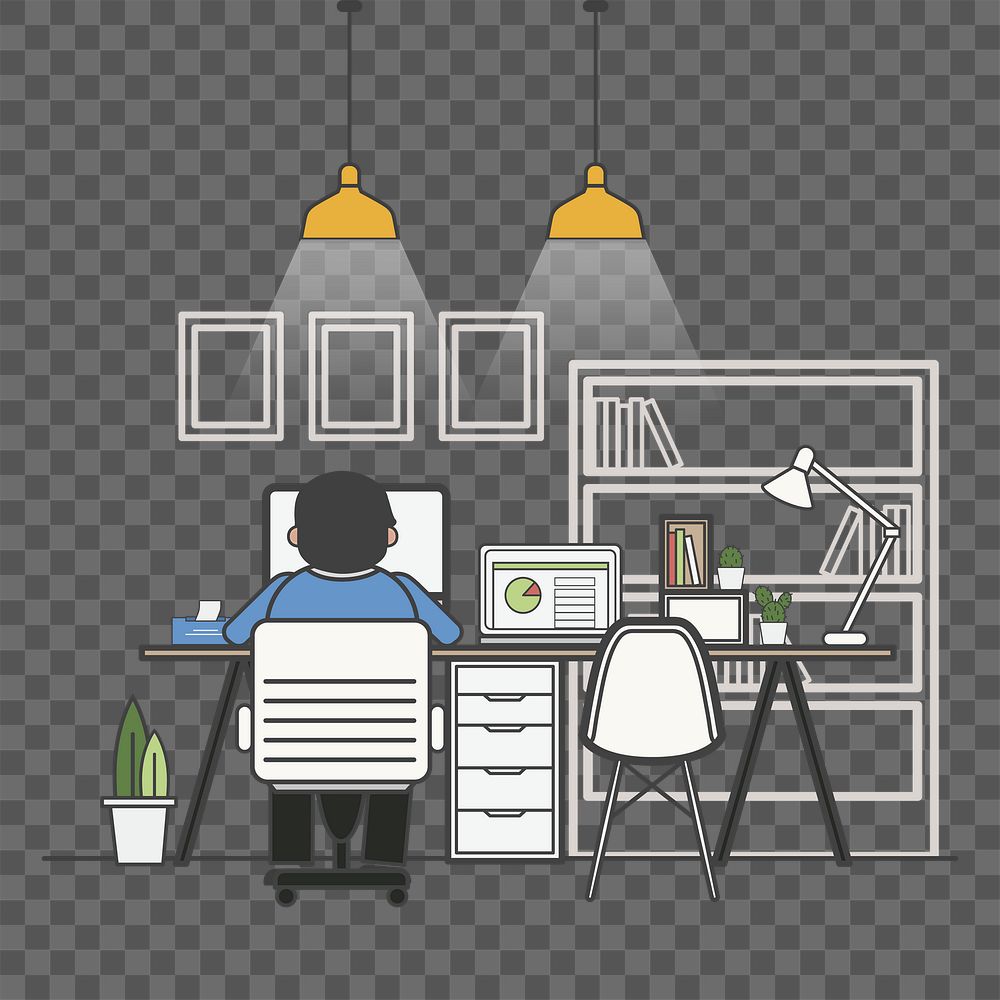 Working png illustration, transparent background