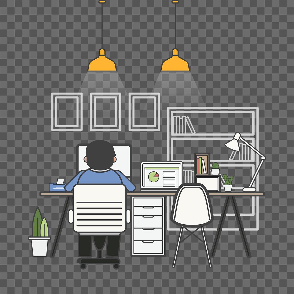 Working png illustration, transparent background