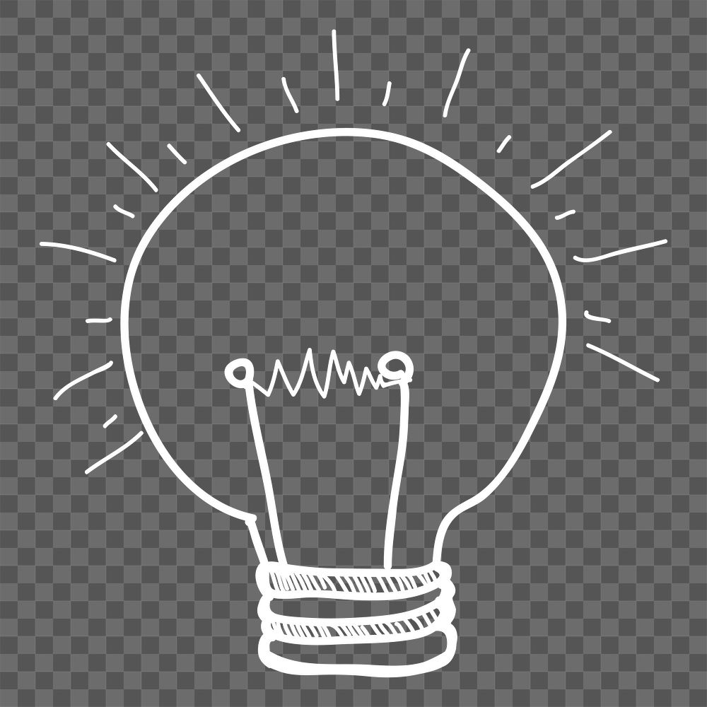 Light bulb png doodle illustration, transparent background