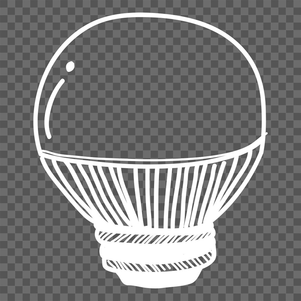 Light bulb png doodle illustration, transparent background