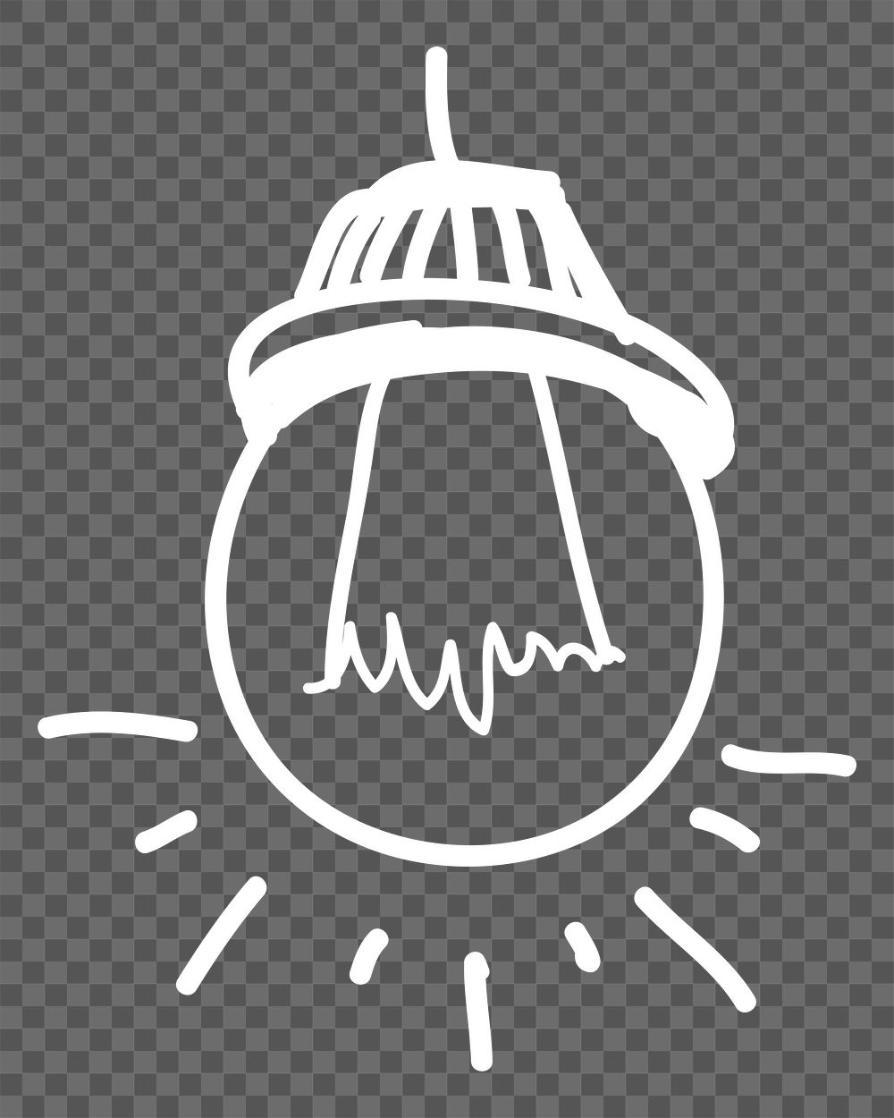 Light bulb png doodle illustration, transparent background