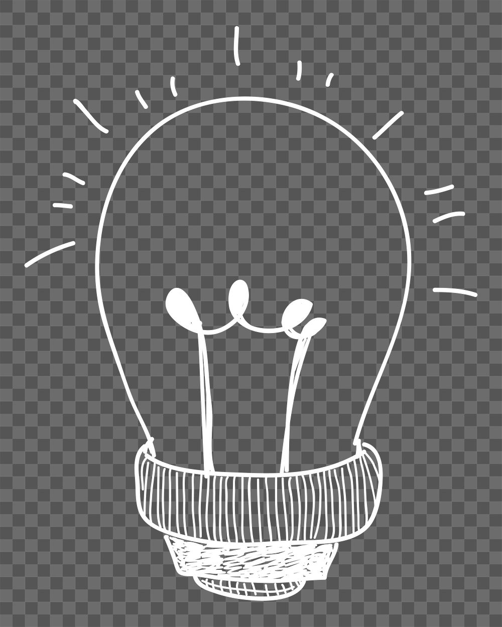Light bulb png doodle illustration, transparent background