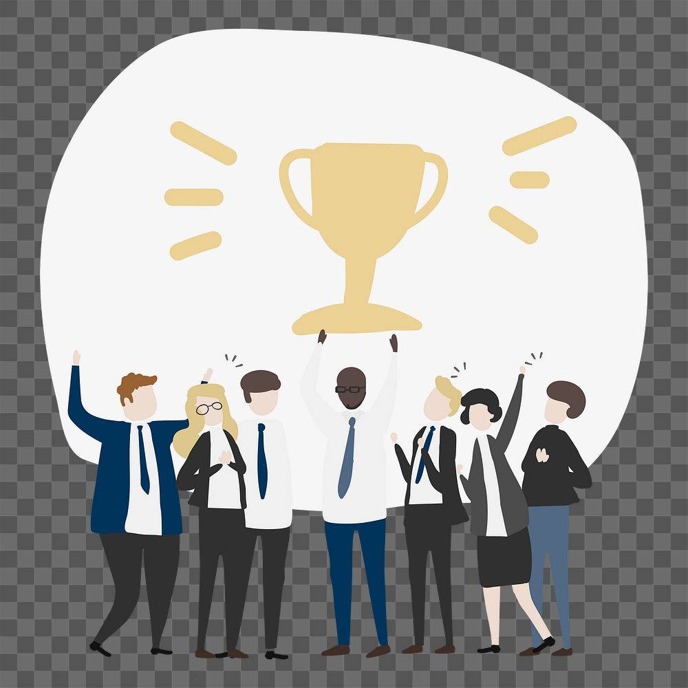 Business trophy png illustration, transparent background