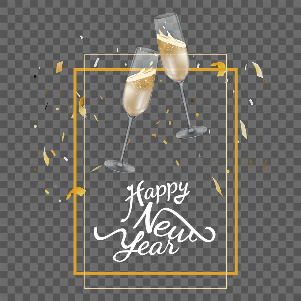 Happy New Year png, transparent background