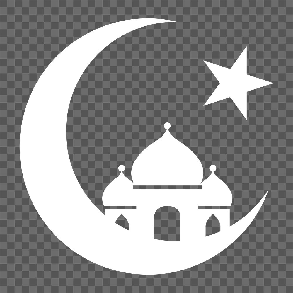 Islamic mosque icon png,  transparent background 