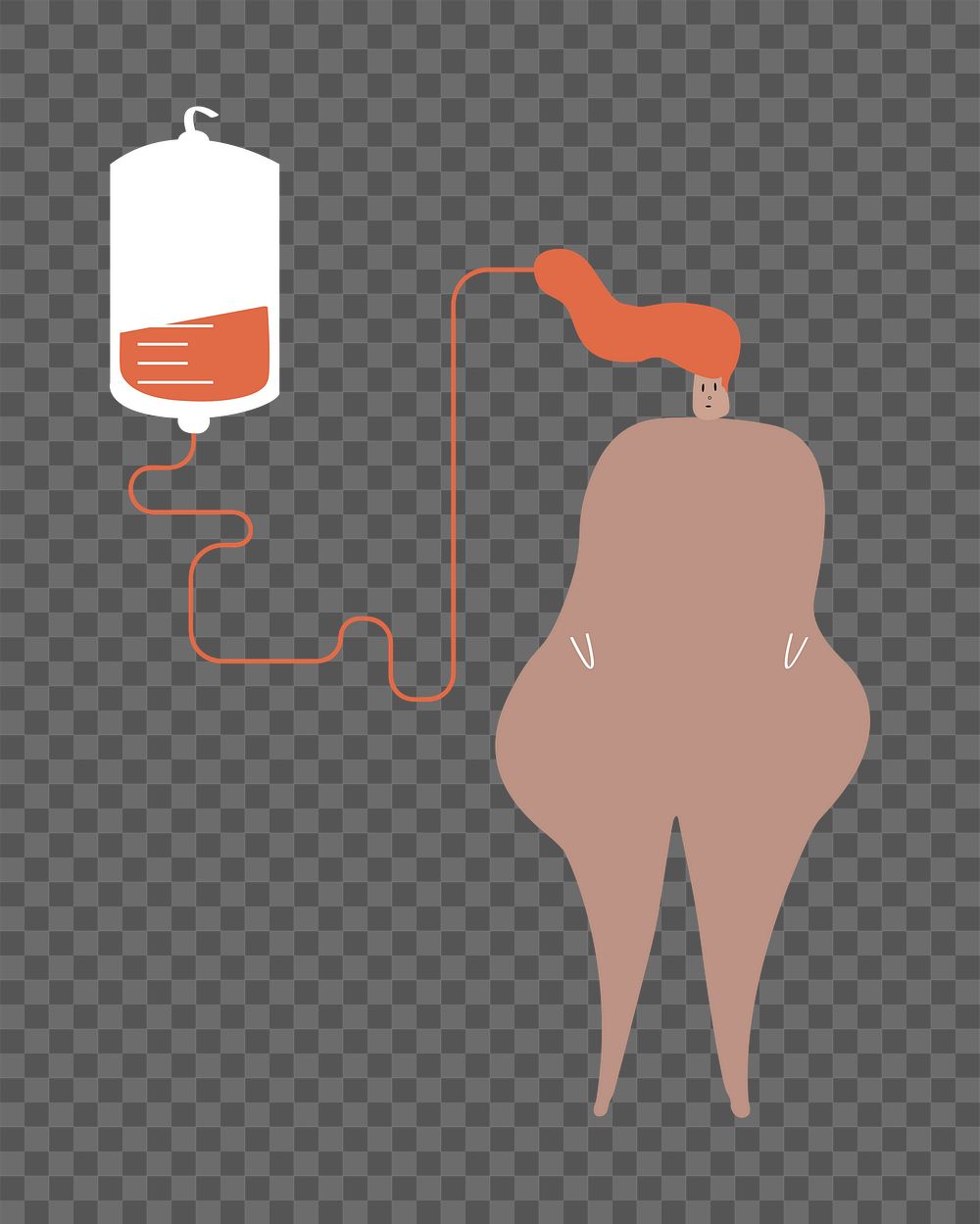 Woman donating blood png, transparent background