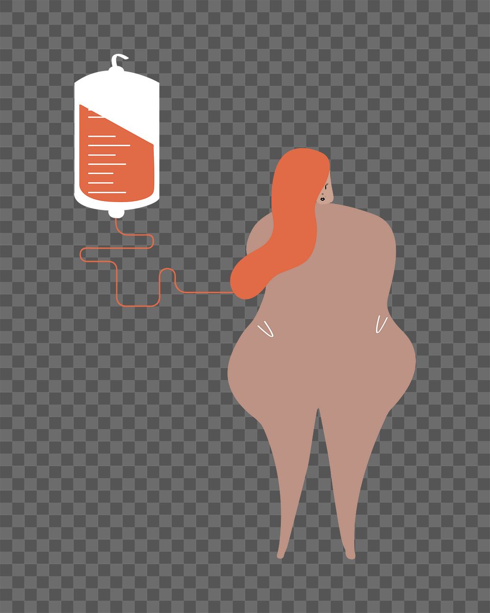 Woman donating blood png, transparent background