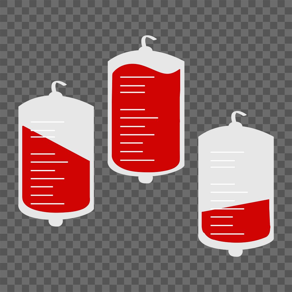 Blood bags icon png, health graphic on transparent background 
