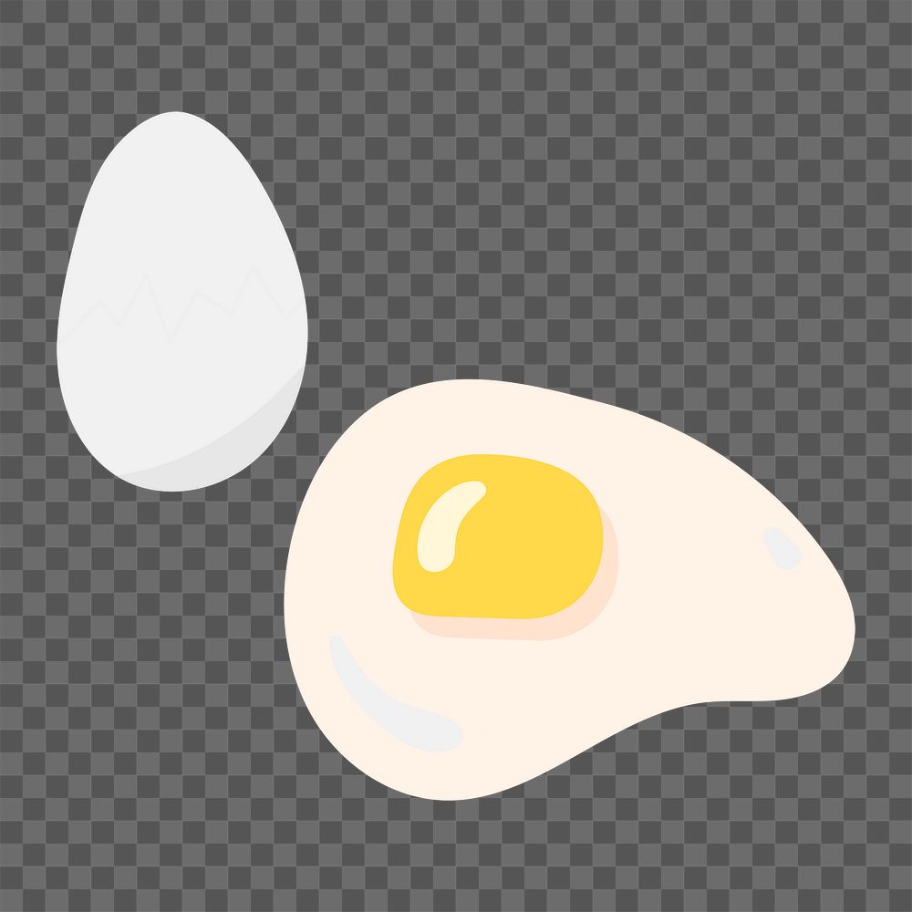 Png sunny-side up fried egg sticker, transparent background