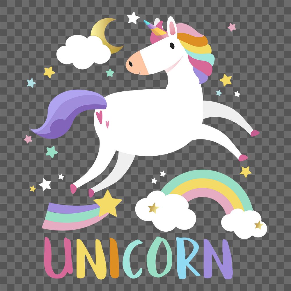 Cute unicorn png, transparent background