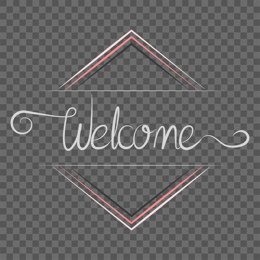 Welcome typography png, transparent background
