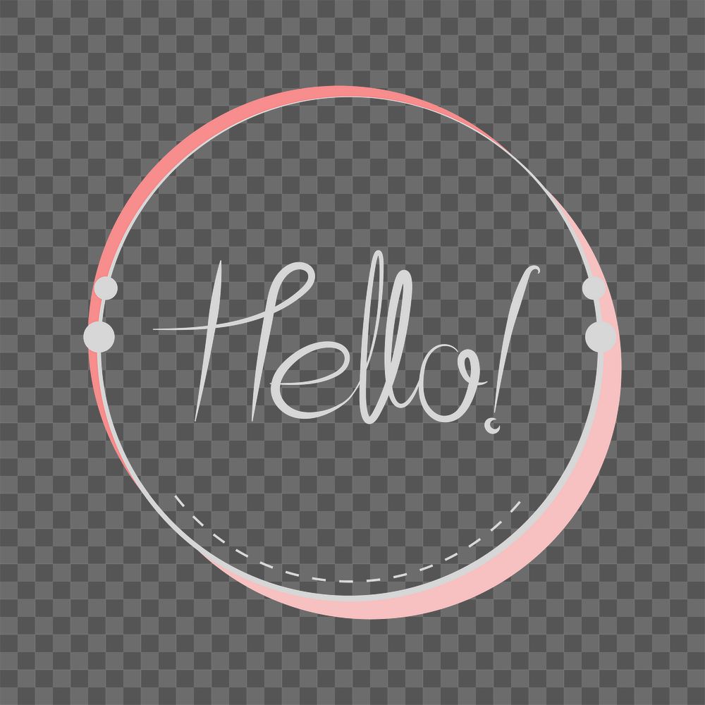 Hello typography png, transparent background