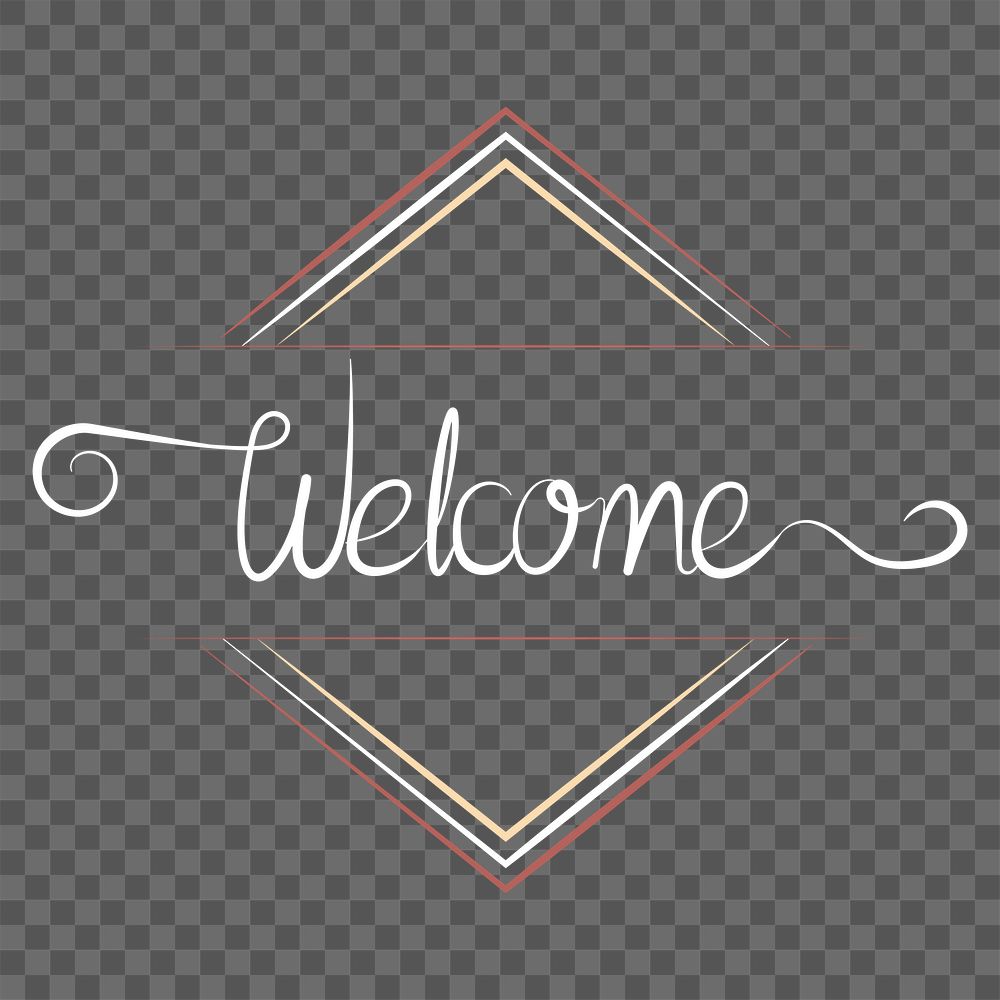 Welcome typography png, transparent background