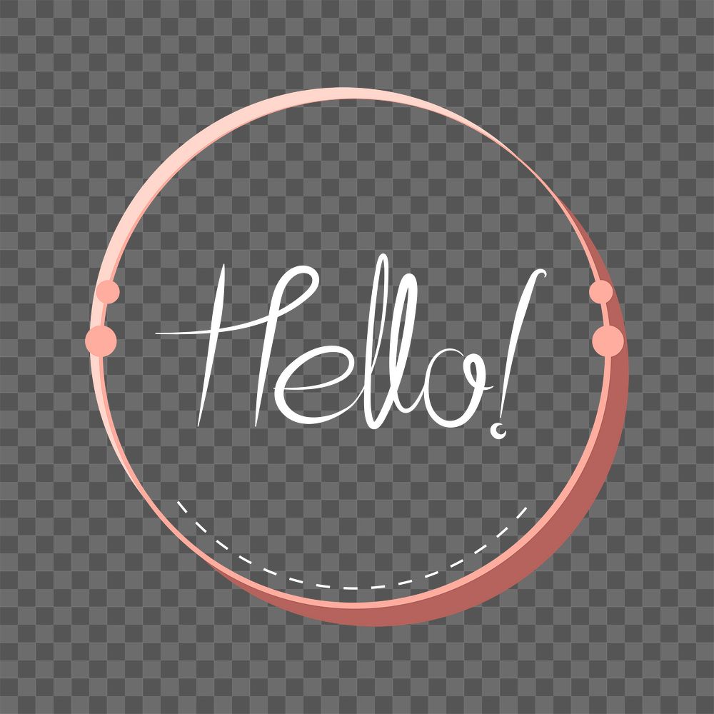 Hello typography png, transparent background