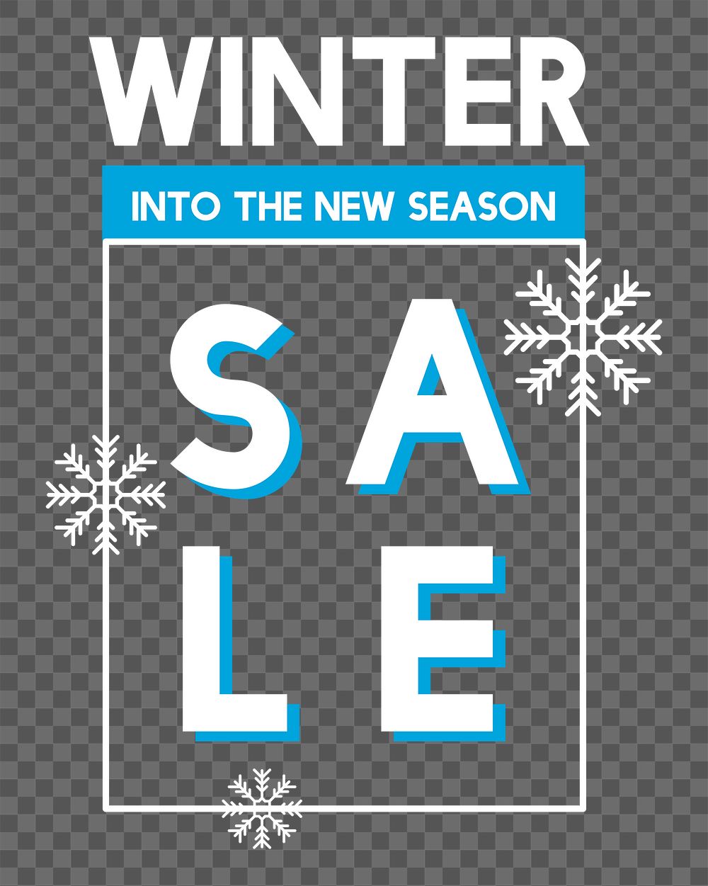 Png Winter sale into the new season element, transparent background