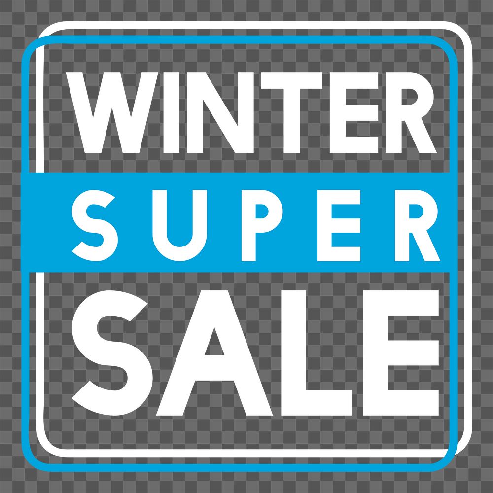 Png Winter super sale badge element, transparent background