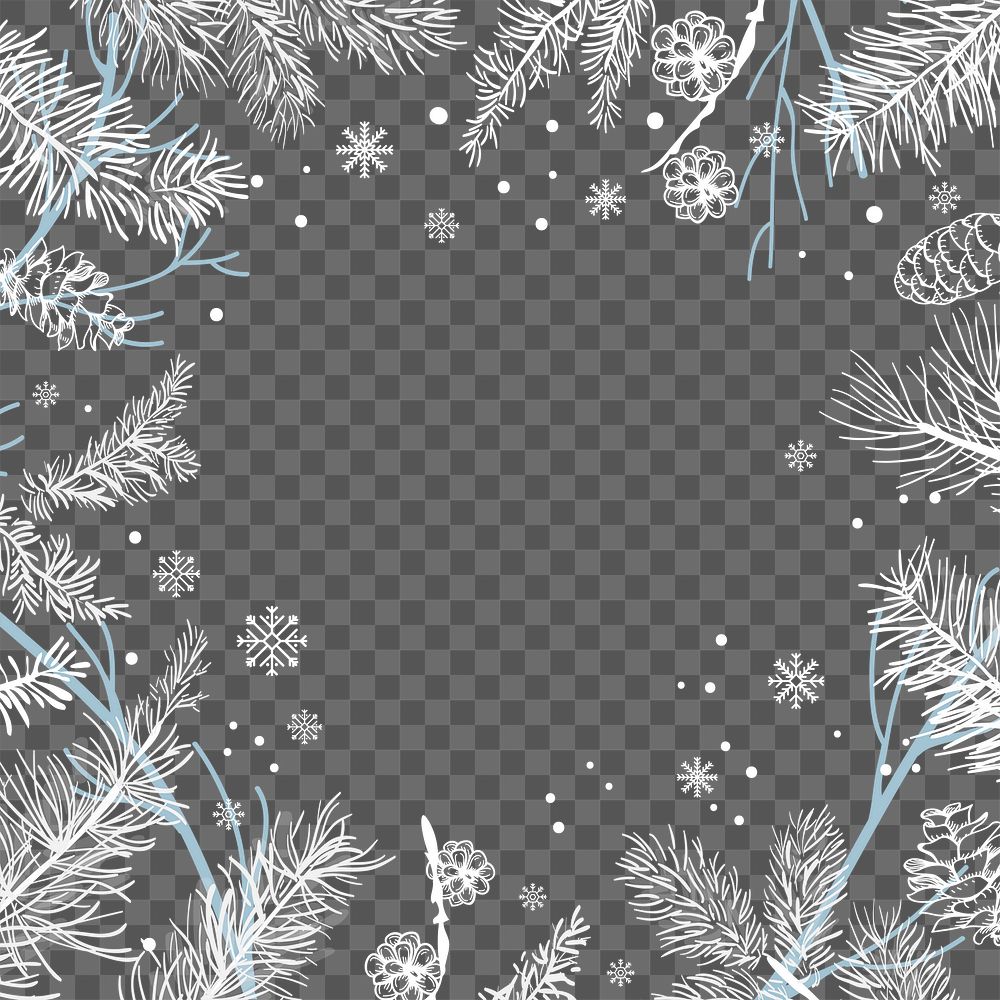 Winter snowflakes png border, transparent background