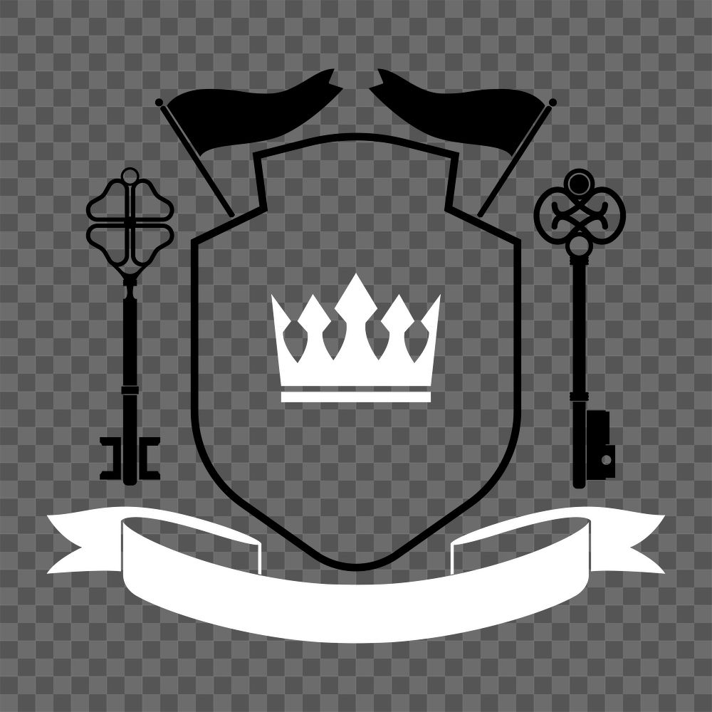 Shield badge png element, transparent background