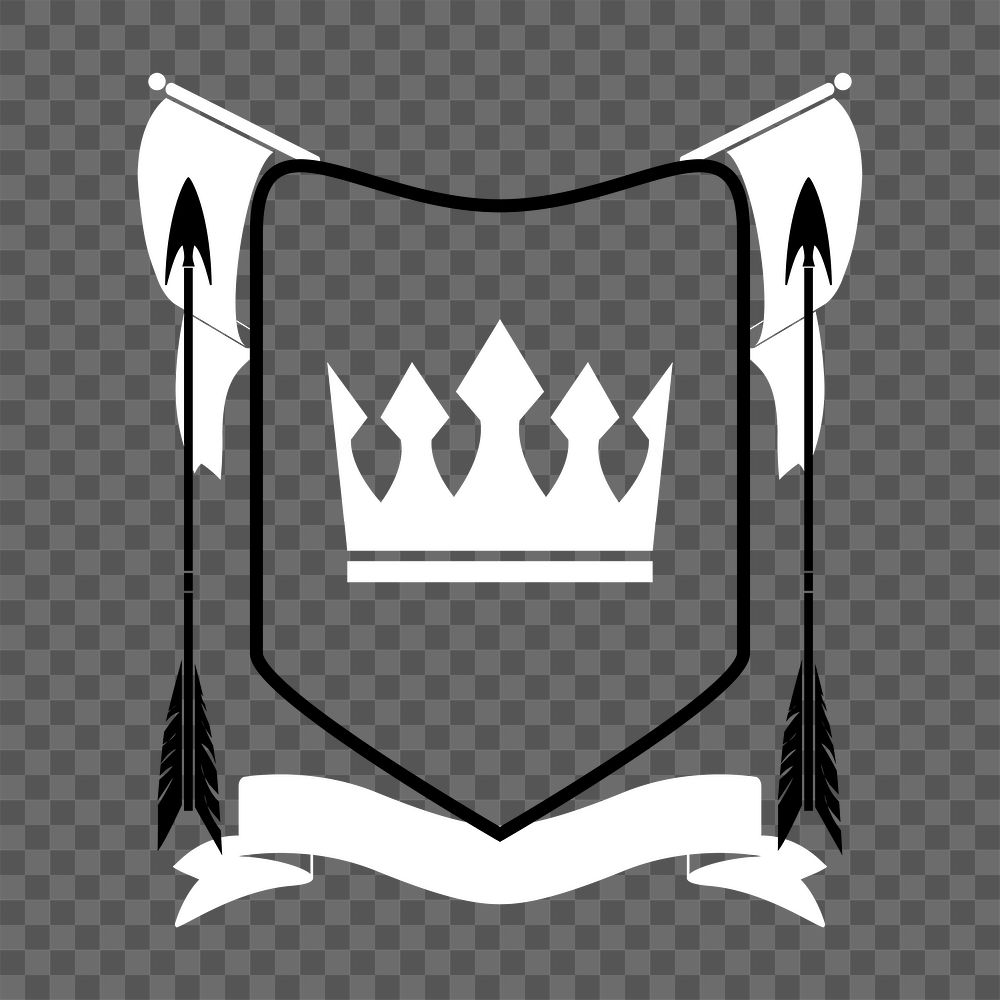 Shield badge png element, transparent background
