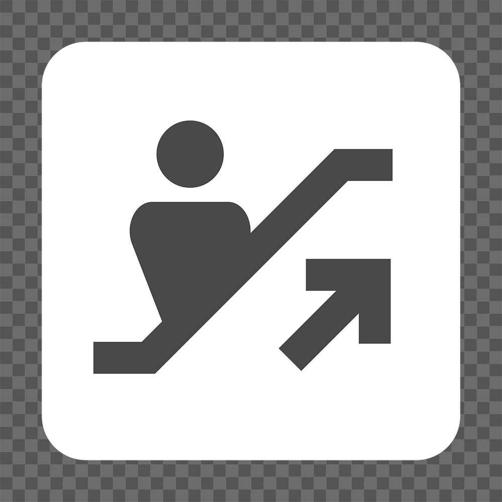 PNG  up escalator sign icon transparent background