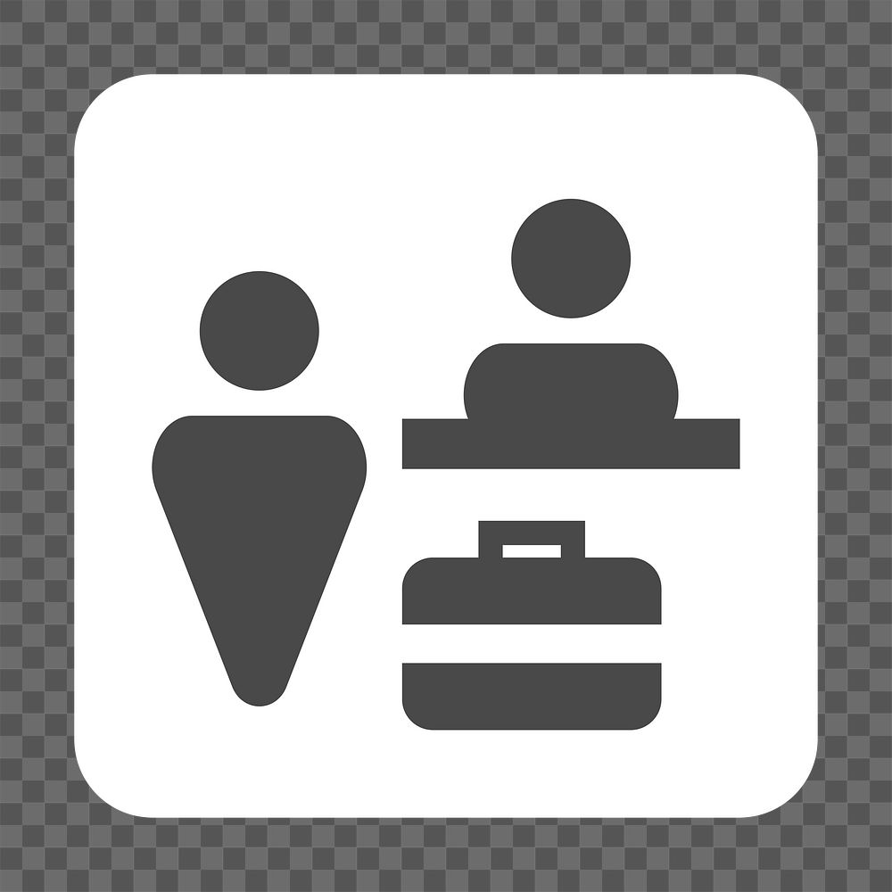 PNG  check-in counter sign icon transparent background