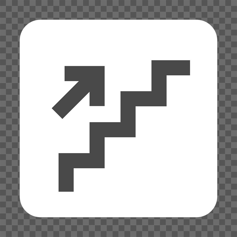PNG  up arrow stairs sign icon transparent background