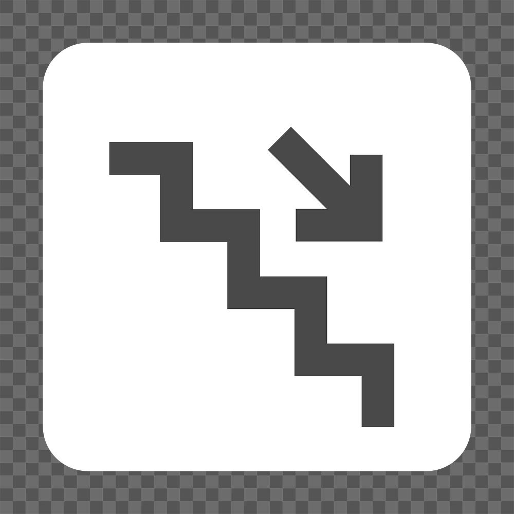PNG  down arrow stairs sign icon transparent background