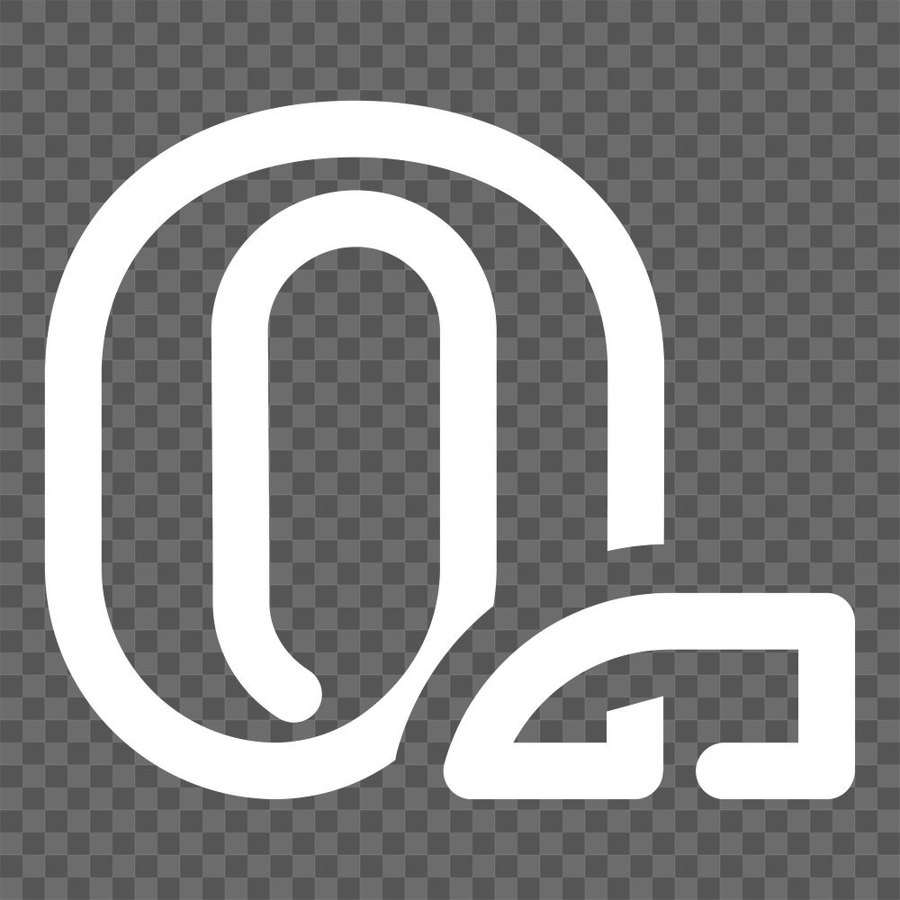 Png Retro white letter Q element, transparent background
