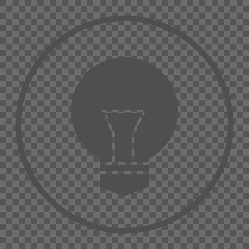 Light bulb icon png, creative idea graphic on  transparent background 