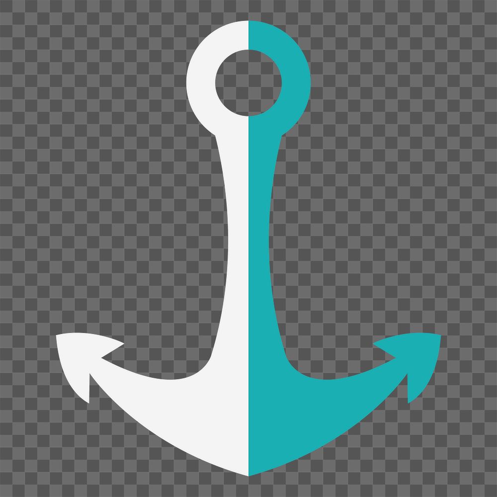 Png teal anchor icon, transparent background